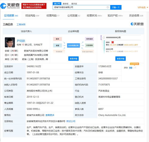 奇瑞汽車高層大換血，注冊(cè)資本提升至54.7億并進(jìn)軍電信業(yè)務(wù)